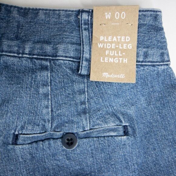 New! Madewell Pleated Wide-Leg Jeans, size 00 - Picture 9 of 16